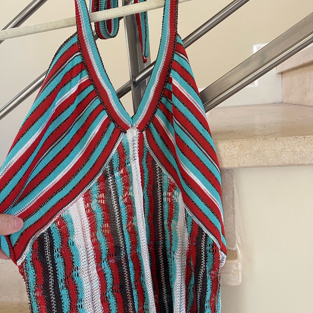 VINTAGE MISSONI Striped Multicolor Halter Dress - Picture 1 of 9